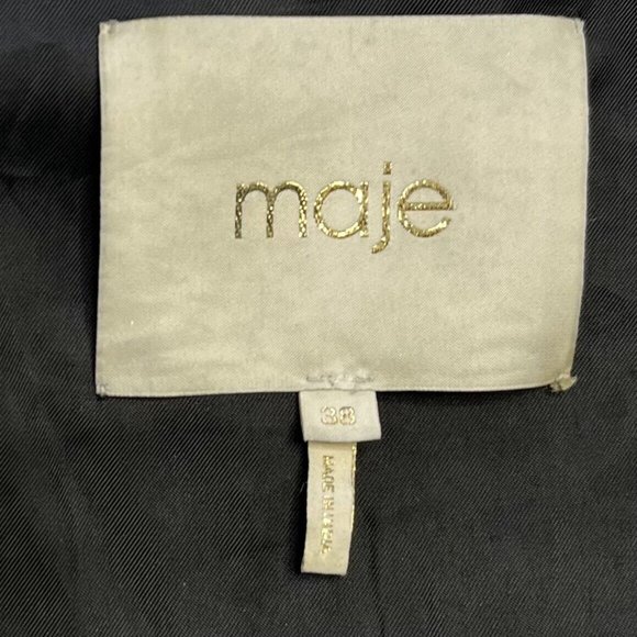 Maje Biker Moto Zip Jacket Black Lamb Leather Size 38 - Picture 14 of 16